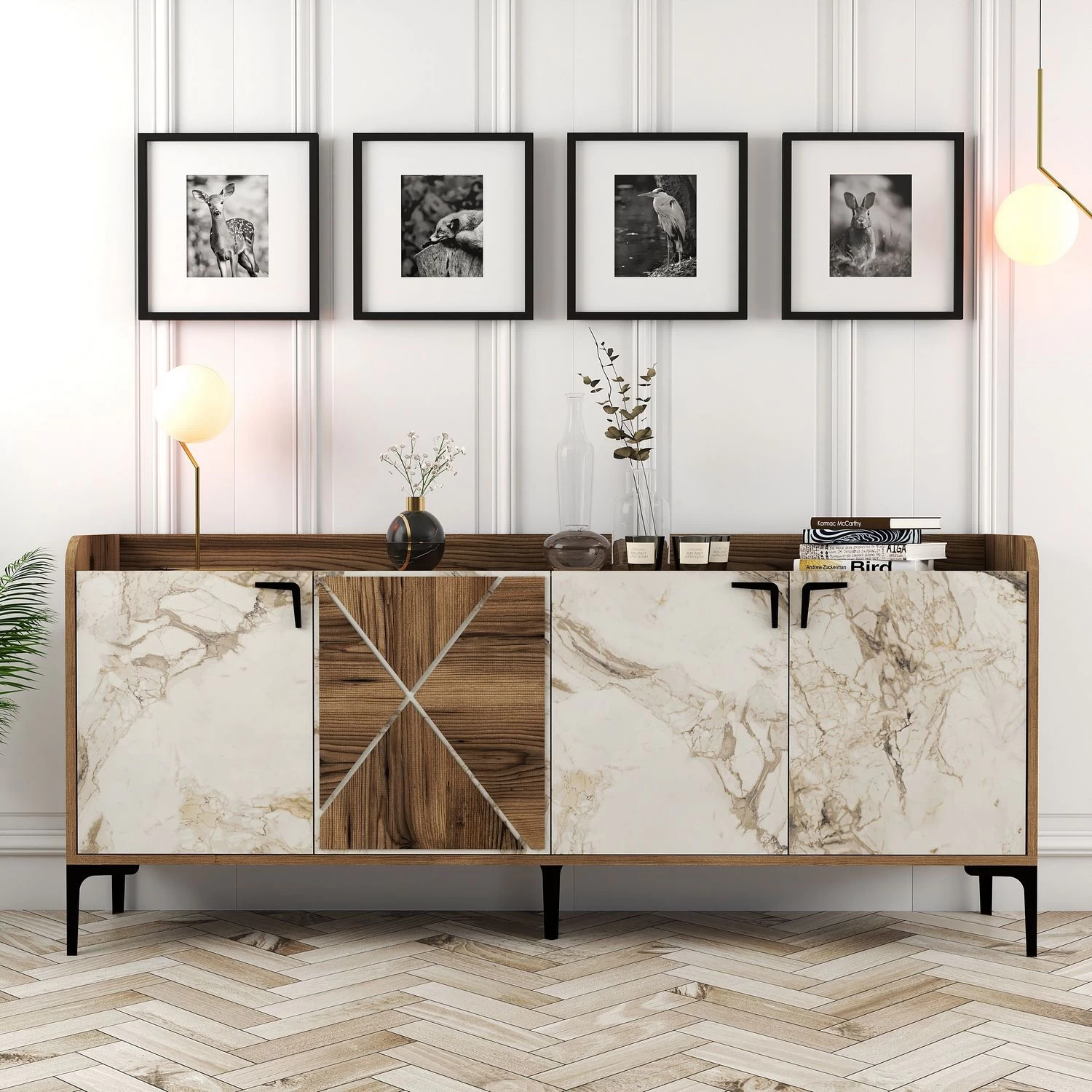 Wood Fashion Console | 100% Melamineplaat | Notelaar Wit 1 Wood Fashion Console | 100% Melamineplaat | Notelaar Wit