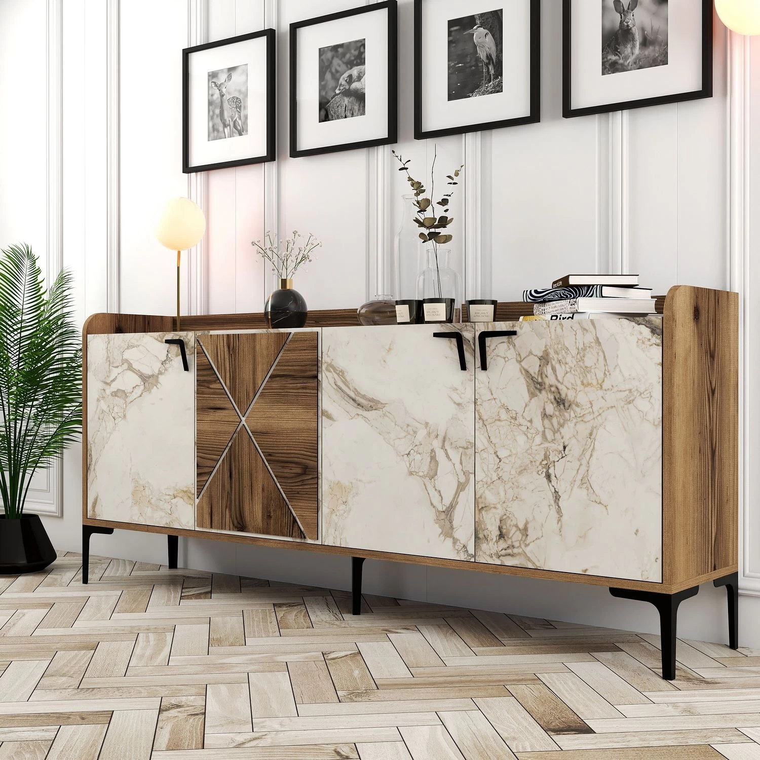 Wood Fashion Console | 100% Melamineplaat | Notelaar Wit 7 Wood Fashion Console | 100% Melamineplaat | Notelaar Wit - Afbeelding 7