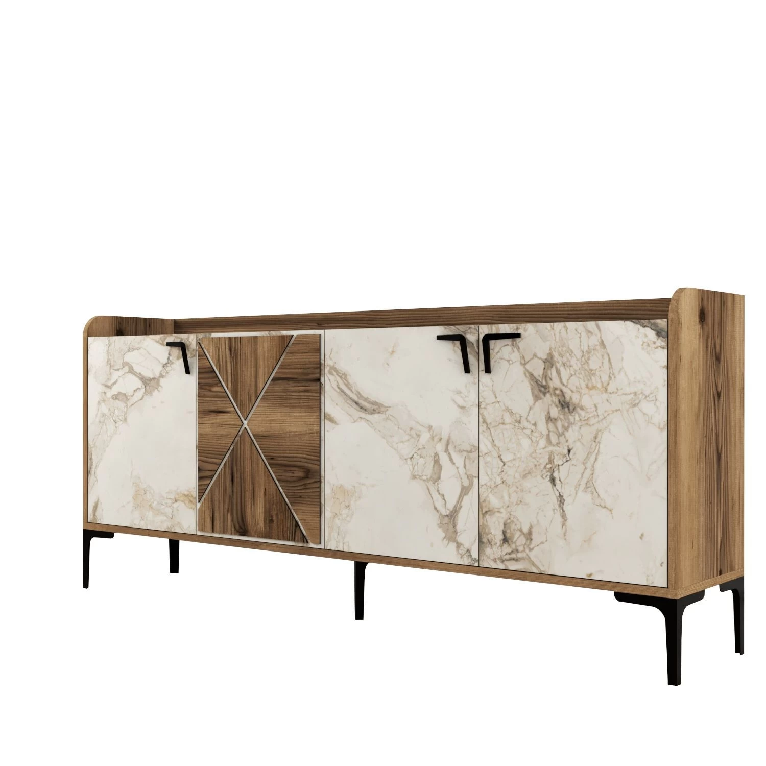 Wood Fashion Console | 100% Melamineplaat | Notelaar Wit 2 Wood Fashion Console | 100% Melamineplaat | Notelaar Wit - Afbeelding 2