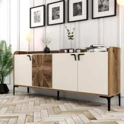 Woody Commode - 100% Melamine Gecoat | Walnoot Crème -Collectie Woonkamermeubels 845HCT5312 20 202 d042