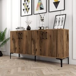 Wood Fashion Console | 100% Melamine | Metalen Poten | Notenhout 11 Wood Fashion Console | 100% Melamine | Metalen Poten | Notenhout -Collectie Woonkamermeubels 845HCT5325 20 202 21f7