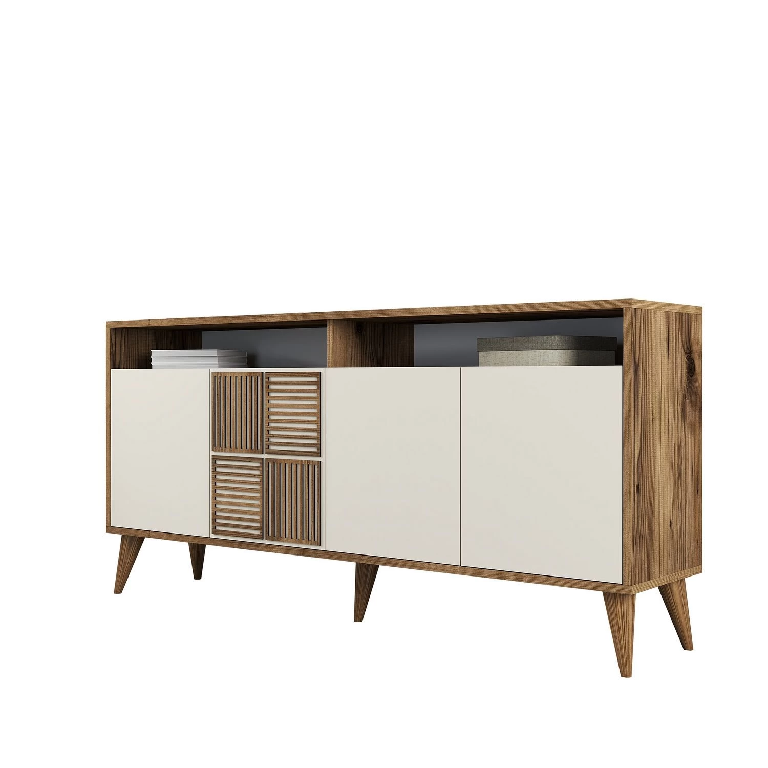 Woody Fashion Console | 100% Melamine Gecoat | Walnoot Crème 2 Woody Fashion Console | 100% Melamine Gecoat | Walnoot Crème - Afbeelding 2