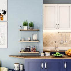 Wandplank | Melamine Laag | 18mm Dikte | Metalen Frame | Atlantic Pine 9 Wandplank | Melamine Laag | 18mm Dikte | Metalen Frame | Atlantic Pine -Collectie Woonkamermeubels 854KLN1711 20 204 99eb