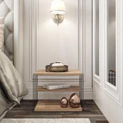 Elegante 2-Tier Bijzettafel | Atlantic Pine Zwart -Collectie Woonkamermeubels 854KLN2813 20 202 3abe