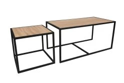 Salontafel Set | Melamine Gecoat | Metalen Poten | Eiken Zwart -Collectie Woonkamermeubels 854KLN2901 20 207 d804
