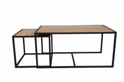 Salontafel Set | Melamine Gecoat | Metalen Poten | Eiken Zwart -Collectie Woonkamermeubels 854KLN2901 20 208 e287