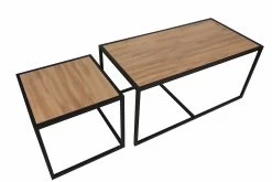 Salontafel Set | Melamine Gecoat | Metalen Poten | Eiken Zwart -Collectie Woonkamermeubels 854KLN2901 20 209 a576
