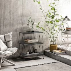 Bijzettafel | 18mm Melamine Gecoat | 48x75x31cm | Antraciet