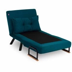 Comfortabele 1-persoons Slaapbank Met Metalen Frame | Petrol Green | 100% Polyester Stof -Collectie Woonkamermeubels 859FTN2315 20 203 5319