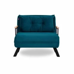 Comfortabele 1-persoons Slaapbank Met Metalen Frame | Petrol Green | 100% Polyester Stof -Collectie Woonkamermeubels 859FTN2315 20 205 5491