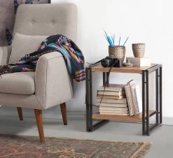 Bijzettafel Sapphire Melamine Gecoat | 2-Tier | Atlantic Pine Zwart