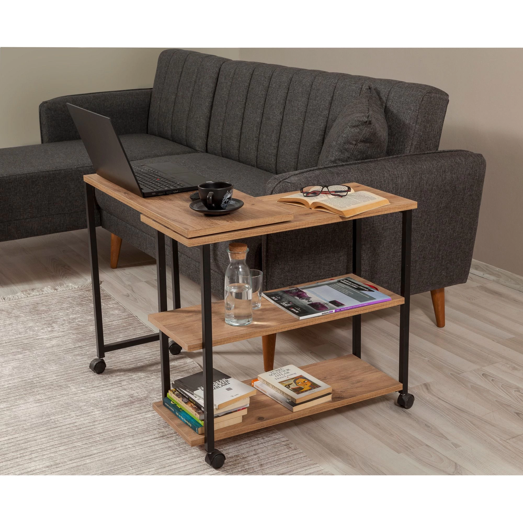 Zijtafel Atlantische Pine Zwart 2 Zijtafel Atlantische Pine Zwart - Afbeelding 2