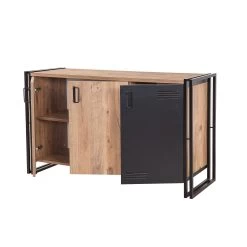 Saffier Console | Melamine Coating | Metalen Frame | Atlantic Pine Zwart -Collectie Woonkamermeubels 863SPH3908 20 205 e971