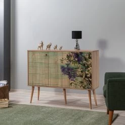 Vella Console | 100% Melamine | Haagbeukenhouten Poten | Metalen En Touwgrepen