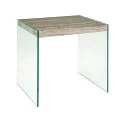 Bijzettafel Neiko 46x35cm - Truffeleiken Decor/glas