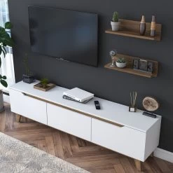 Locelso TV-meubel | 100% Gemelamineerd | 18mm Dikte | Wit Notenhout 21 Locelso TV-meubel | 100% Gemelamineerd | 18mm Dikte | Wit Notenhout -Collectie Woonkamermeubels 893RAN1107 20 204 65fa