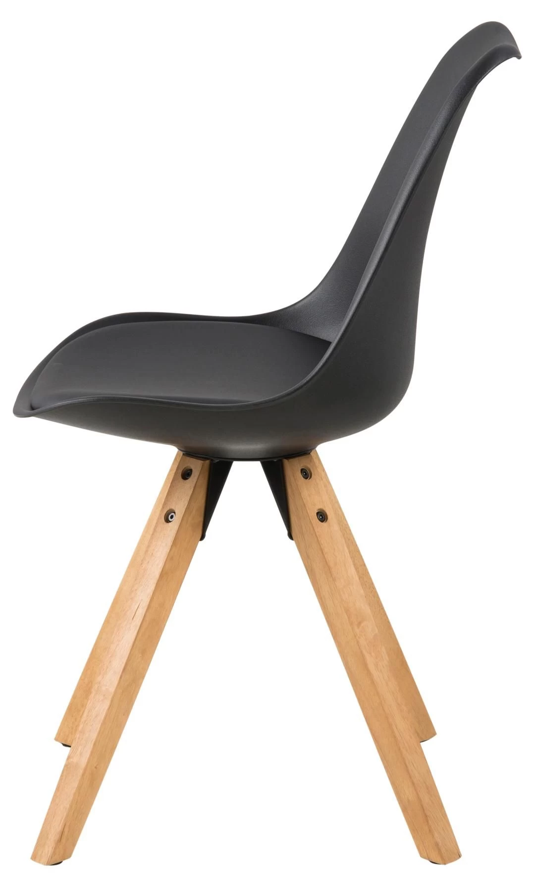 Eetkamerstoel Dima - Lederlook - Zwart/ Bruin 2 Eetkamerstoel Dima - Lederlook - Zwart/ Bruin - Afbeelding 2