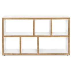 Sidetable Berkeley 6 Vakken - Wit/multiplex -Collectie Woonkamermeubels 9000.322556 Berlin Console Pure White and Plywood 2 ff08