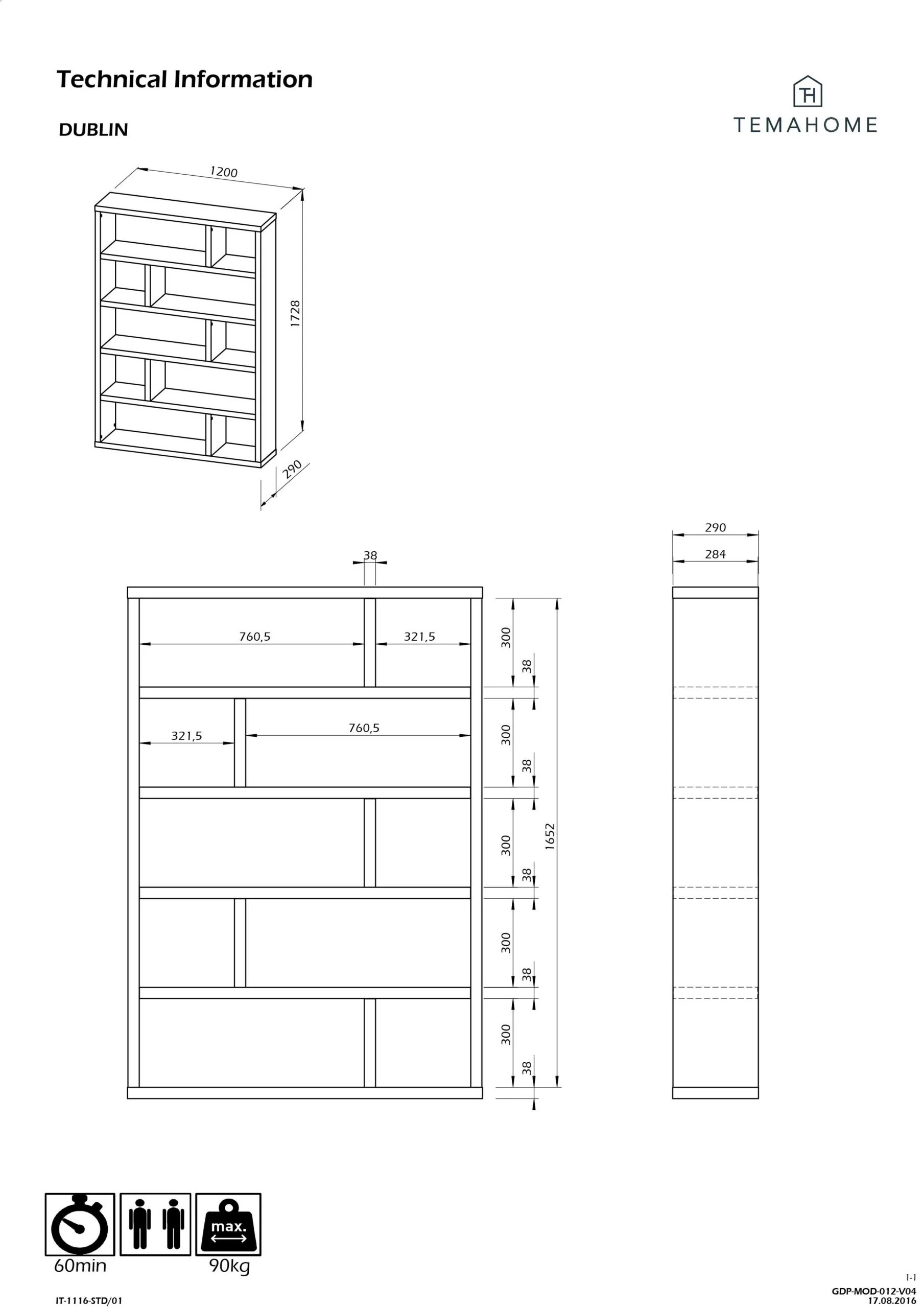Opbergrek Dali Hoog - Beton 2 Opbergrek Dali Hoog - Beton - Afbeelding 2
