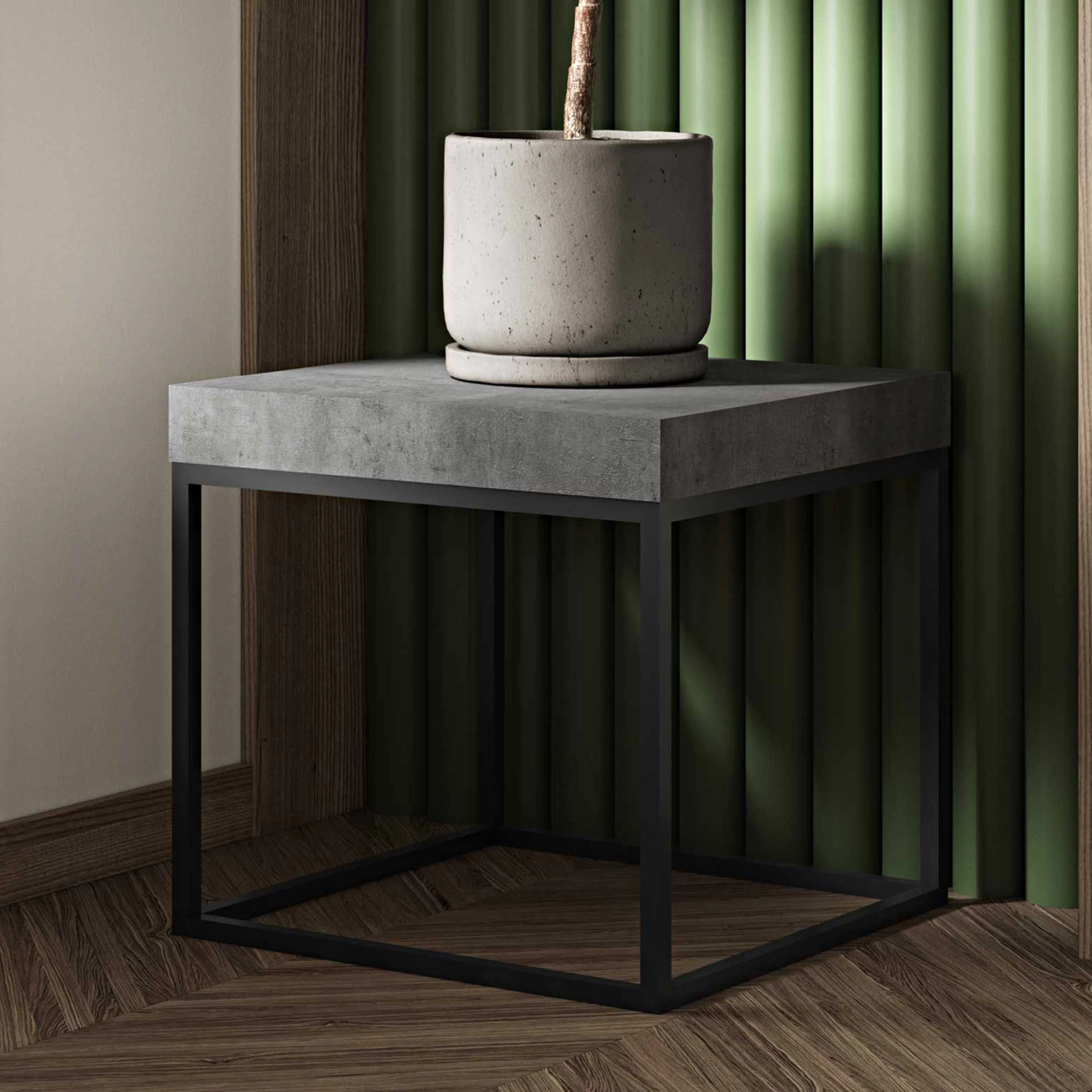 Bijzettafel Petra 55x55 Industrieel - Beton/zwart 1 Bijzettafel Petra 55x55 Industrieel - Beton/zwart