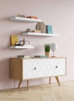 Legplank Balda 90cm - Wit -Collectie Woonkamermeubels 9000.991837 Balda 90 Pure White 10 9372