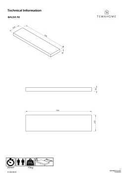 Legplank Balda 90cm - Wit -Collectie Woonkamermeubels 9000.991837 Balda 90 Pure White 11 660b