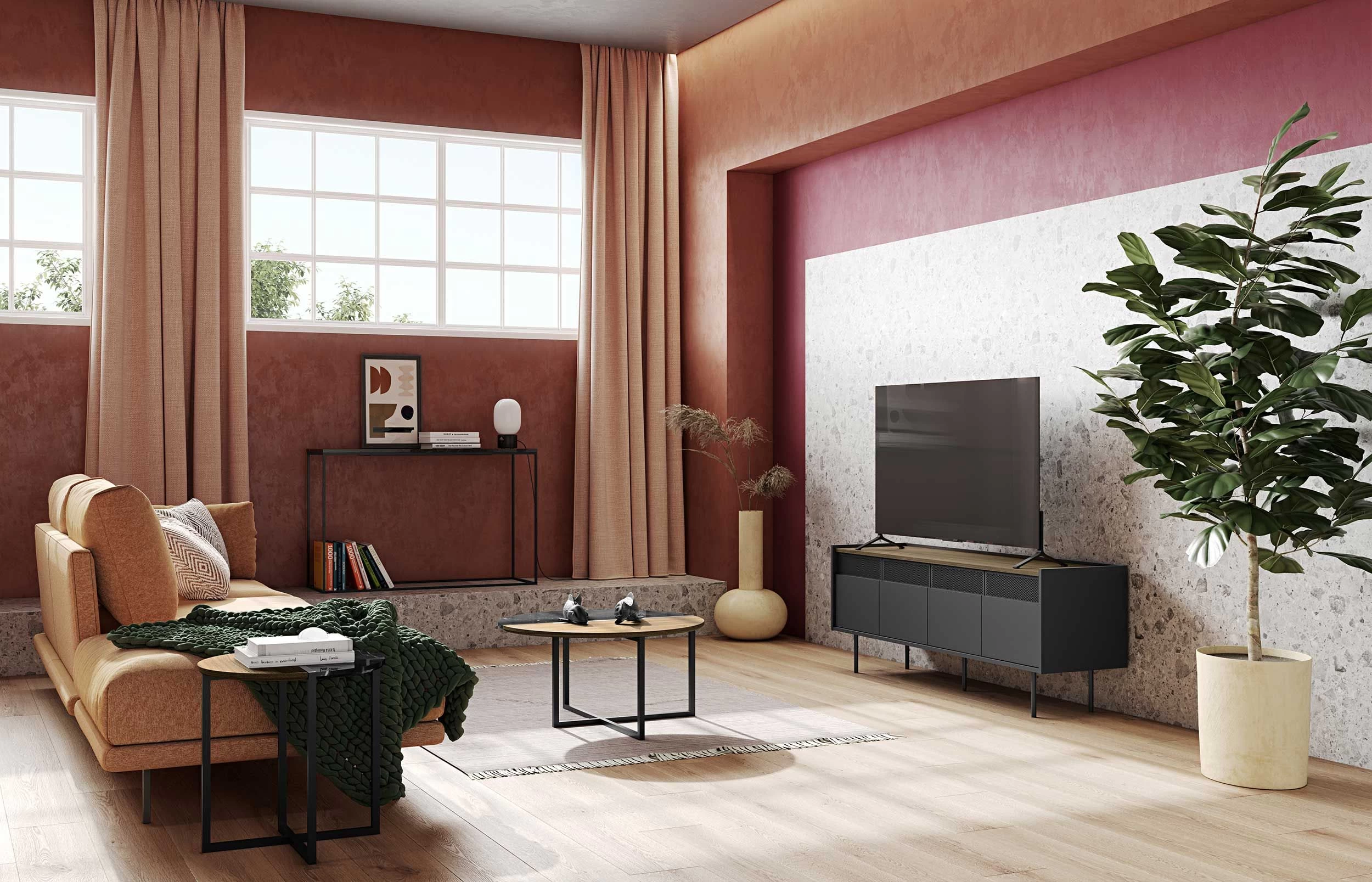 Bijzettafel Sonata - Walnoot/zwart Marmer 11 Bijzettafel Sonata - Walnoot/zwart Marmer - Afbeelding 11