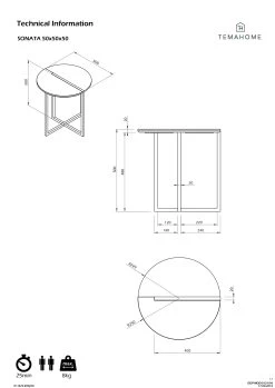 Bijzettafel Sonata - Walnoot/zwart Marmer 15 Bijzettafel Sonata - Walnoot/zwart Marmer -Collectie Woonkamermeubels 9003.629211 Sonata 50 Walnut and Black Marble 12 689a