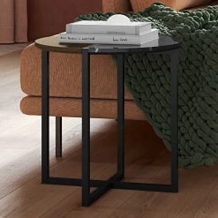 Bijzettafel Sonata - Walnoot/zwart Marmer