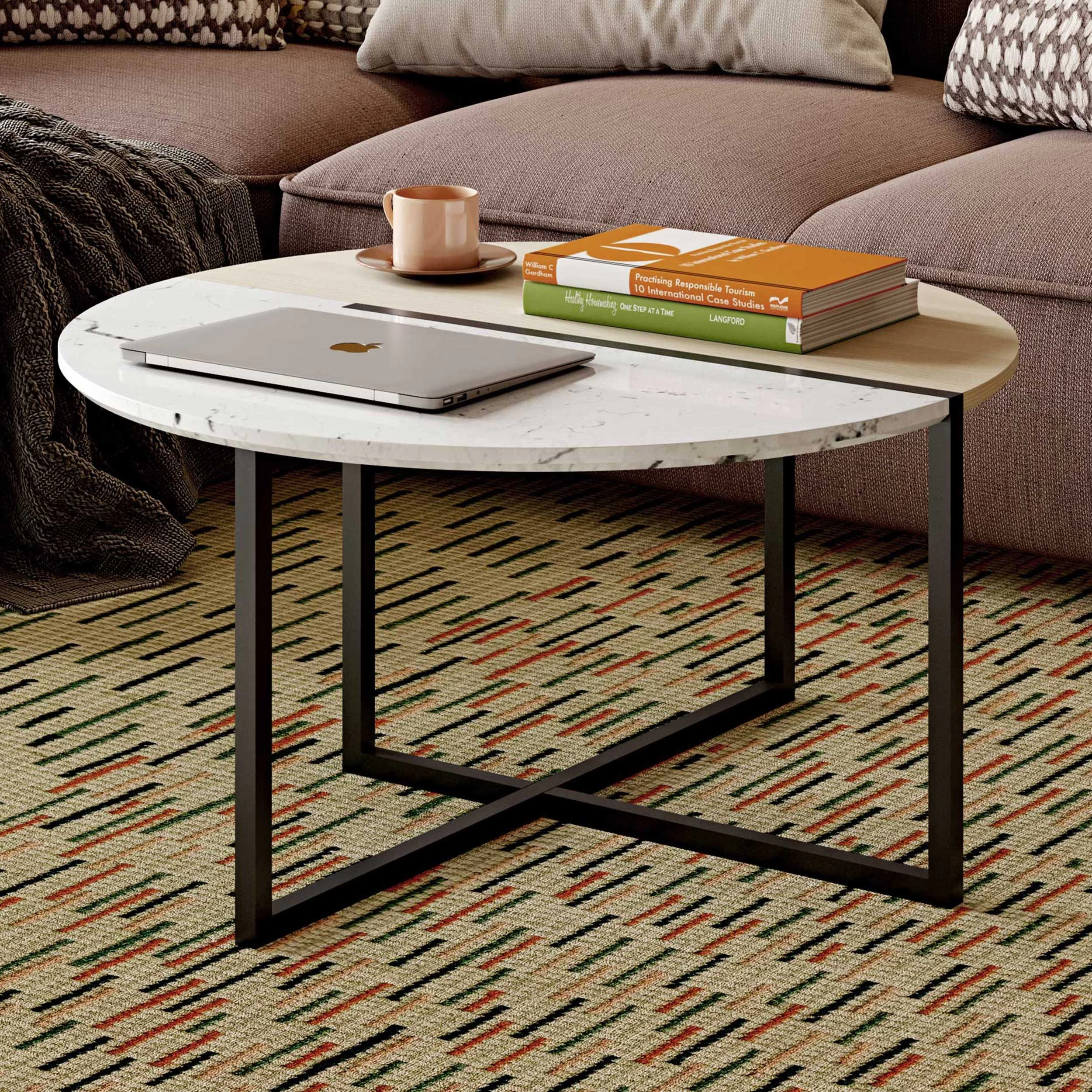 Salontafel Sonata - Eik/wit Marmer 1 Salontafel Sonata - Eik/wit Marmer