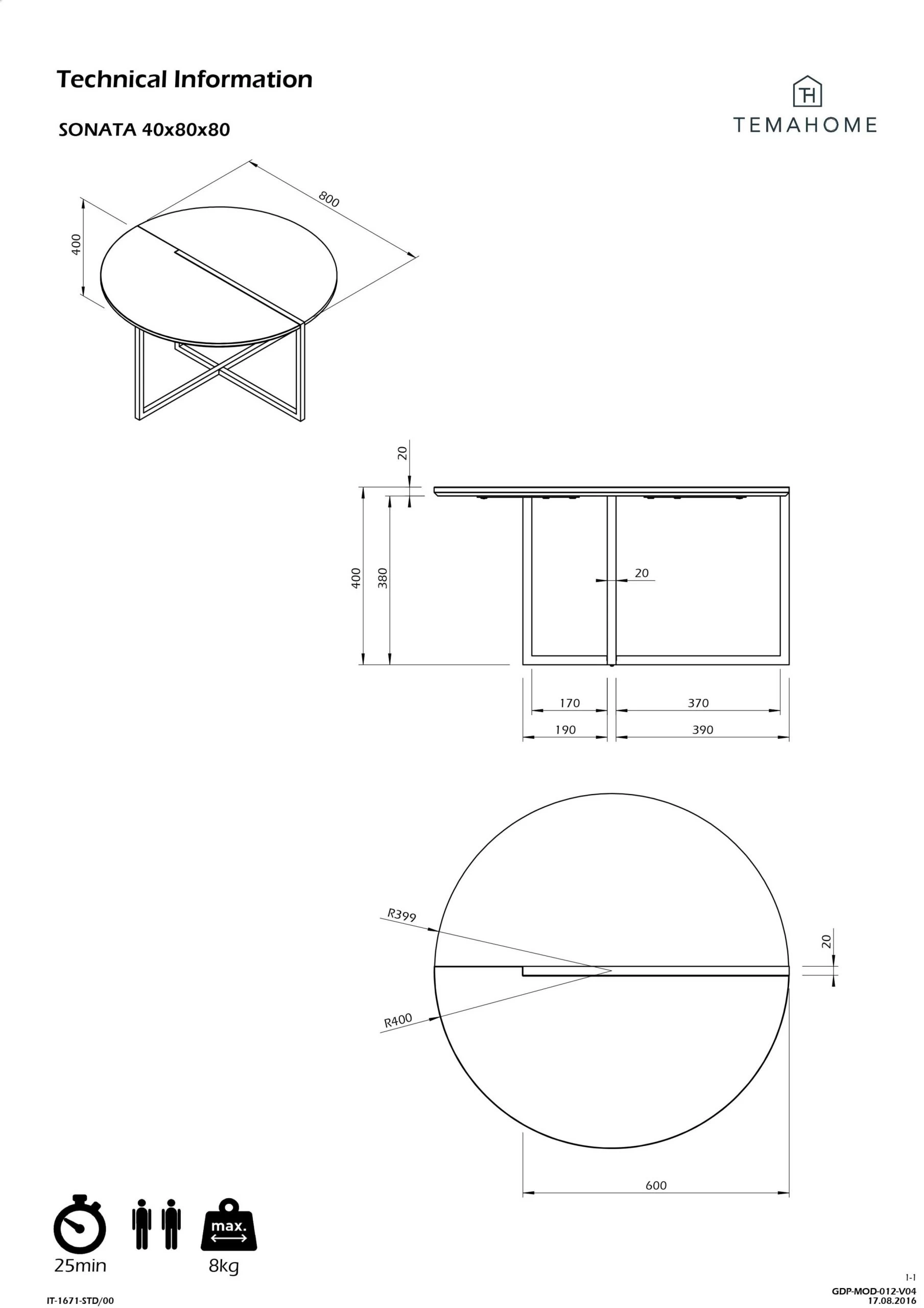 Salontafel Sonata - Eik/wit Marmer 2 Salontafel Sonata - Eik/wit Marmer - Afbeelding 2