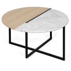 Salontafel Sonata - Eik/wit Marmer 23 Salontafel Sonata - Eik/wit Marmer -Collectie Woonkamermeubels 9003.629228 Sonata 80 Light Oak and White Marble 4 8a94