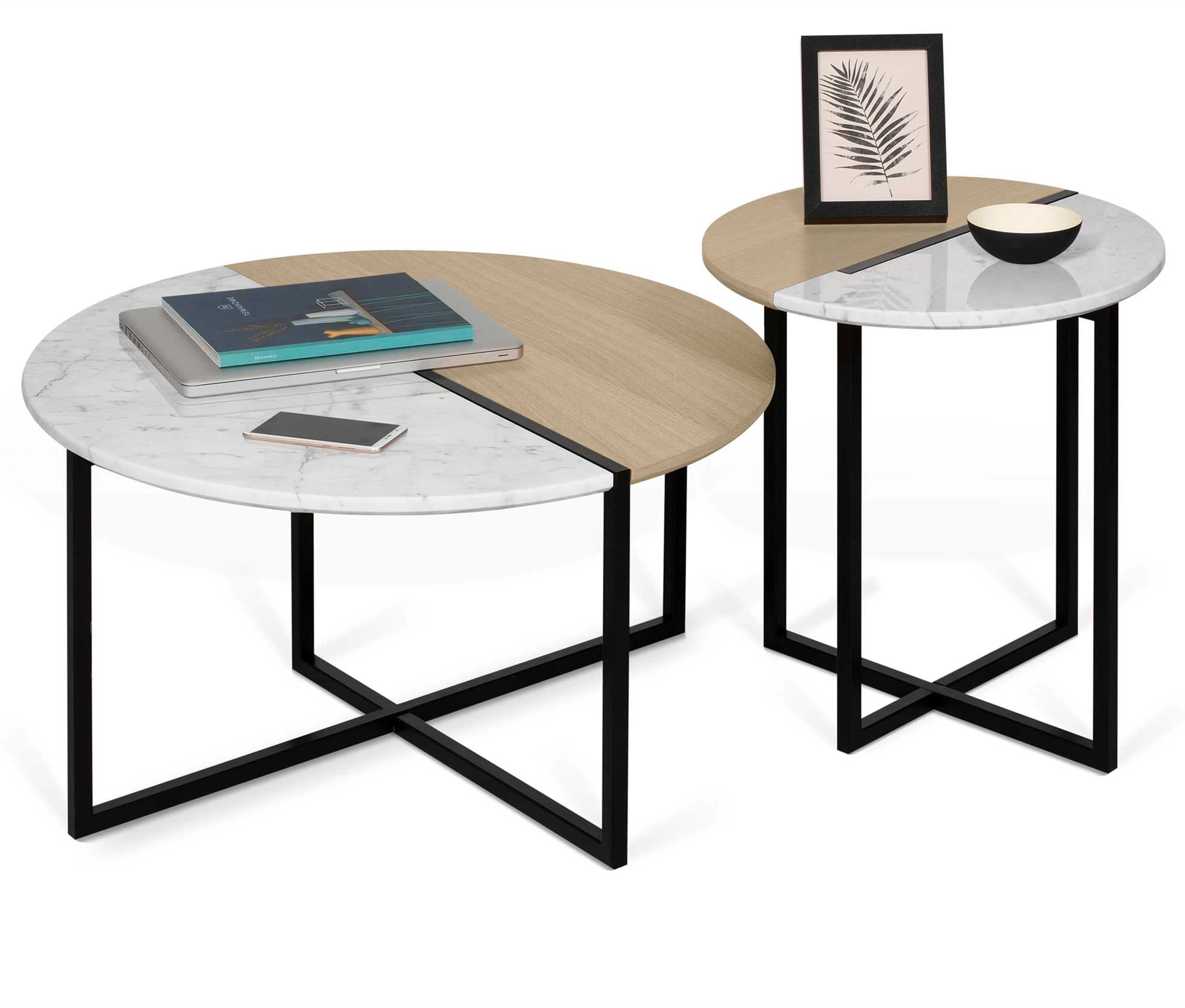 Salontafel Sonata - Eik/wit Marmer 3 Salontafel Sonata - Eik/wit Marmer - Afbeelding 3