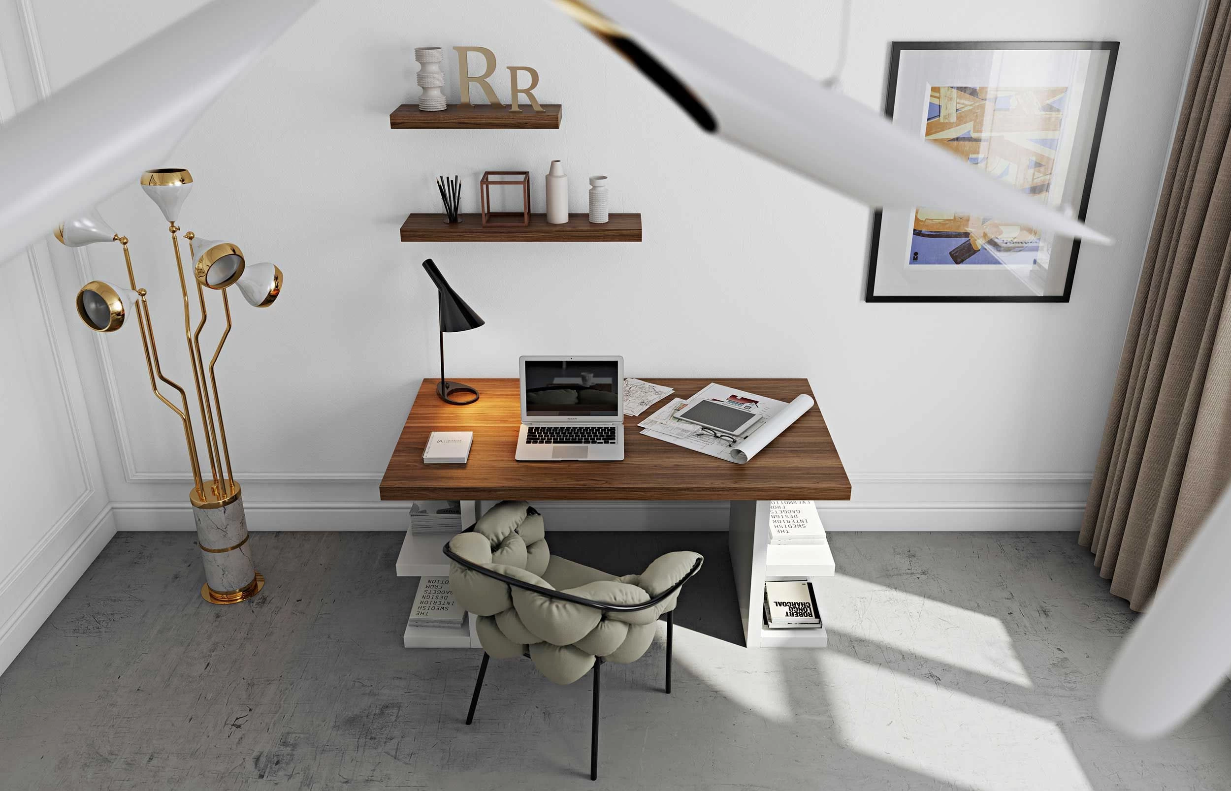 Legplank Balda 90cm - Walnoot 5 Legplank Balda 90cm - Walnoot - Afbeelding 5