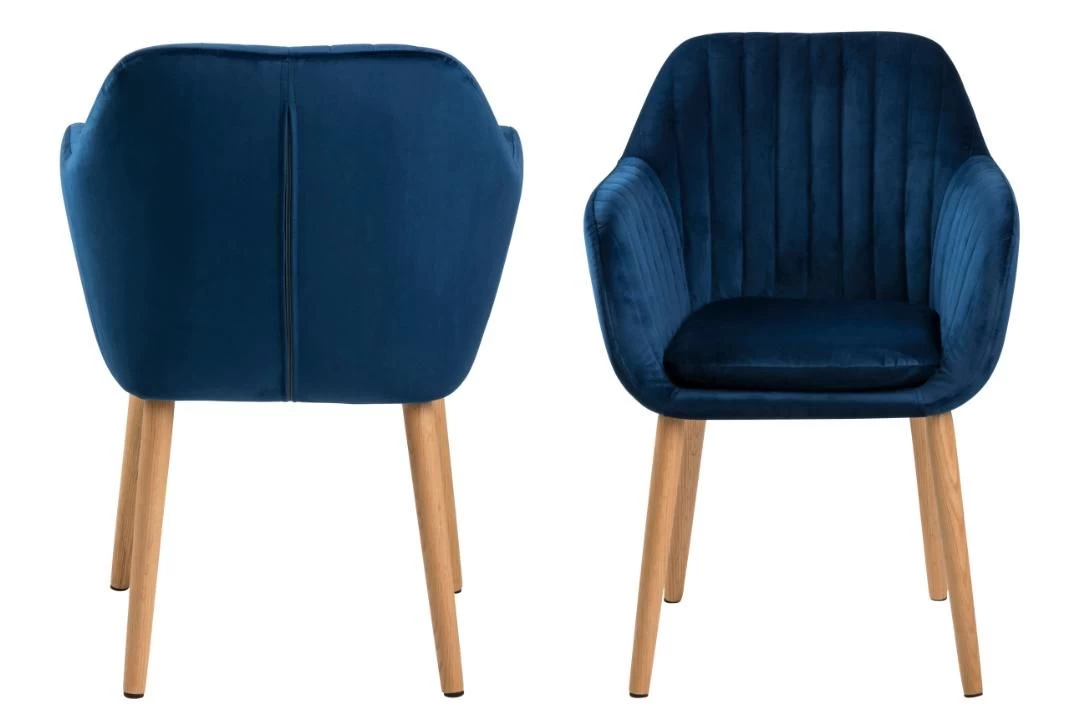 Armstoel Hermeline - Donkerblauw/eik 8 Armstoel Hermeline - Donkerblauw/eik - Afbeelding 8