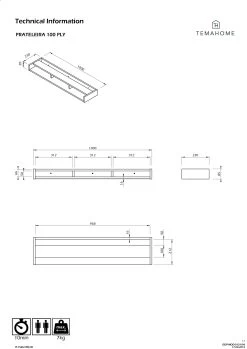 Wandplank Ply - Zwart/multiplex -Collectie Woonkamermeubels 9300.167591 Ply Black Plywood 9 5f45