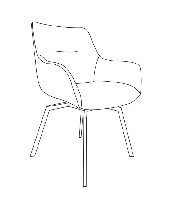 Draaistoel Modesta Ribfluweel - Beige 2 Draaistoel Modesta Ribfluweel - Beige - Afbeelding 2