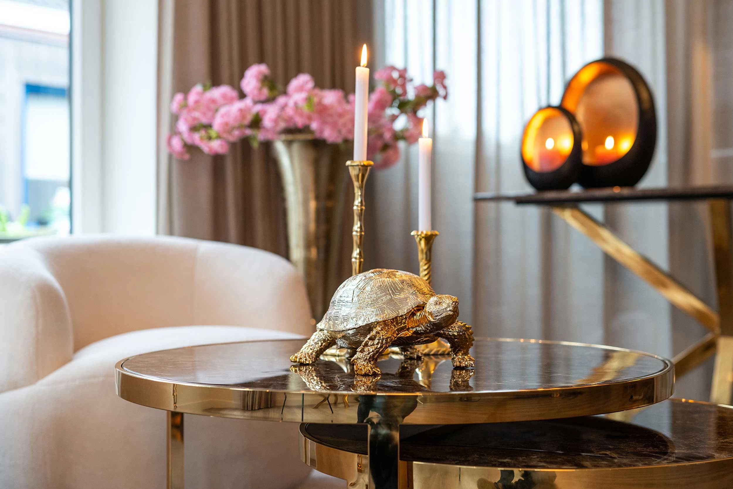 RICHMOND Set Van 2 Salontafels Kondor - Marmer/goud 8 RICHMOND Set Van 2 Salontafels Kondor - Marmer/goud - Afbeelding 8