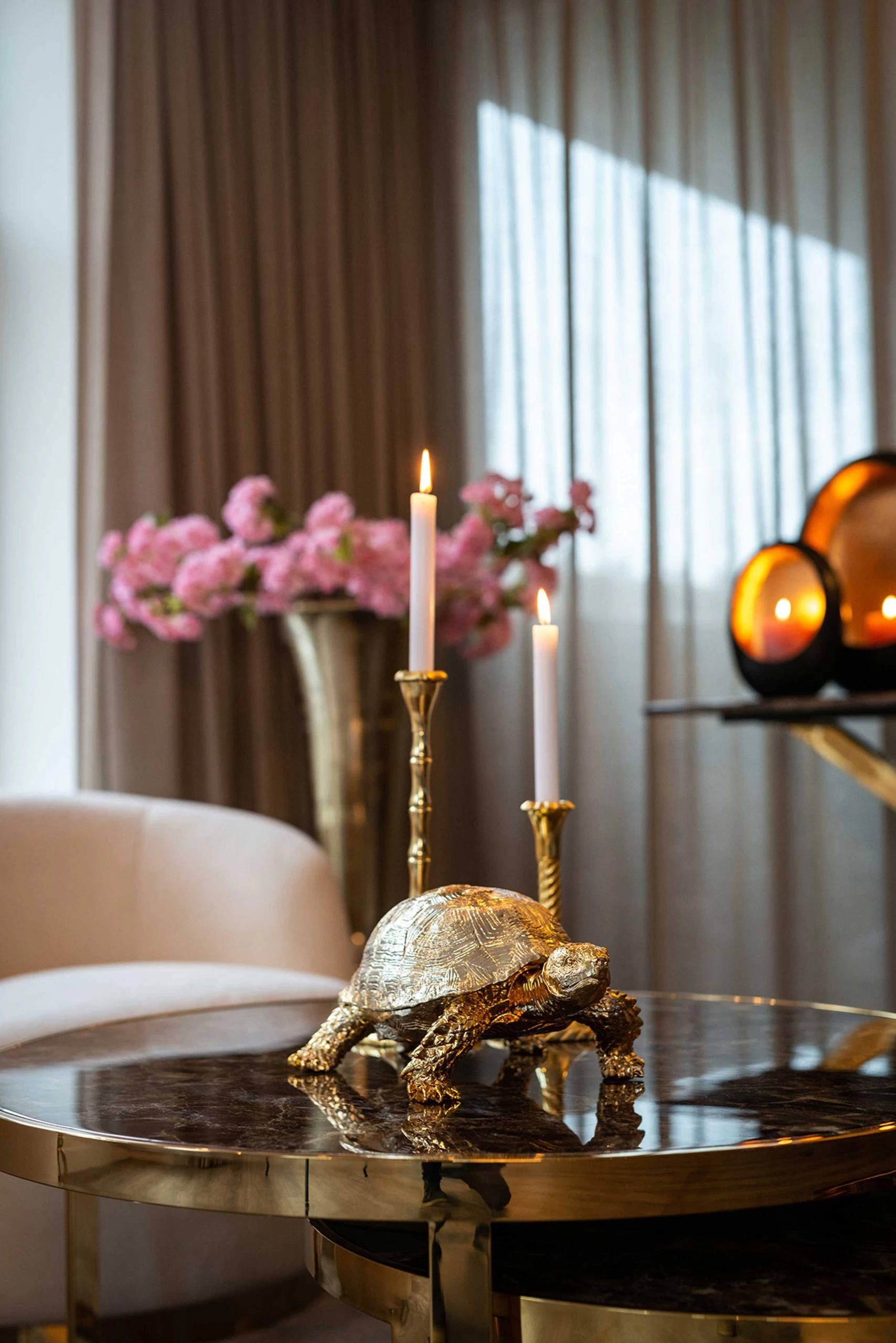 RICHMOND Set Van 2 Salontafels Kondor - Marmer/goud 11 RICHMOND Set Van 2 Salontafels Kondor - Marmer/goud - Afbeelding 11