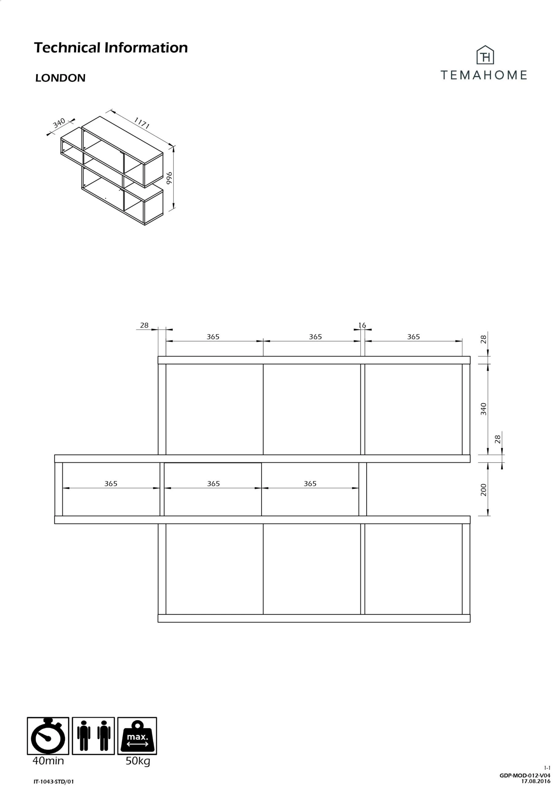 Boekenkast Lisbon 1 - Walnootfineer 2 Boekenkast Lisbon 1 - Walnootfineer - Afbeelding 2