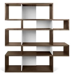 Boekenkast Lisbon | 156 X 34 X 160 Cm | Bruin -Collectie Woonkamermeubels 9500.314933 London 002 Walnut White Backs 1 da64