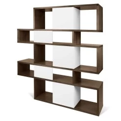 Boekenkast Lisbon | 156 X 34 X 160 Cm | Bruin -Collectie Woonkamermeubels 9500.314933 London 002 Walnut White Backs 3 5922