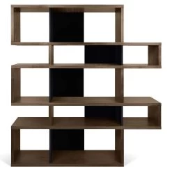 Boekenkast Lisbon 2 - Walnoot/zwart 8 Boekenkast Lisbon 2 - Walnoot/zwart -Collectie Woonkamermeubels 9500.314957 London 002 Walnut Black Backs 1 a610