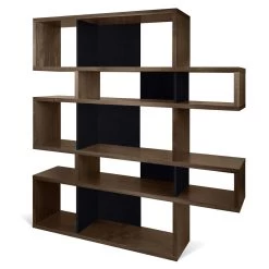 Boekenkast Lisbon 2 - Walnoot/zwart 9 Boekenkast Lisbon 2 - Walnoot/zwart -Collectie Woonkamermeubels 9500.314957 London 002 Walnut Black Backs 2 3688