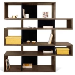 Boekenkast Lisbon 2 - Walnoot/zwart