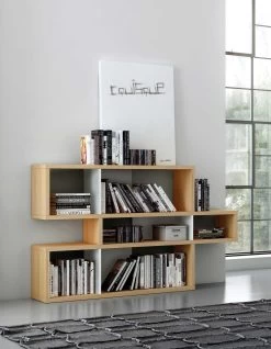 Boekenkast Lisbon | 156 X 34 X 100 Cm | Bruin -Collectie Woonkamermeubels 9500.319648 London 001Oak Pure White Backs 7 fe15