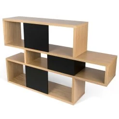 Boekenkast Lisbon 1 - Eik/zwart 8 Boekenkast Lisbon 1 - Eik/zwart -Collectie Woonkamermeubels 9500.319655 London 001Oak Pure Black Backs 2 e7d3