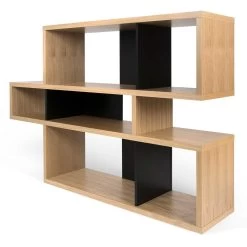 Boekenkast Lisbon 1 - Eik/zwart 10 Boekenkast Lisbon 1 - Eik/zwart -Collectie Woonkamermeubels 9500.319655 London 001Oak Pure Black Backs 4 abcc