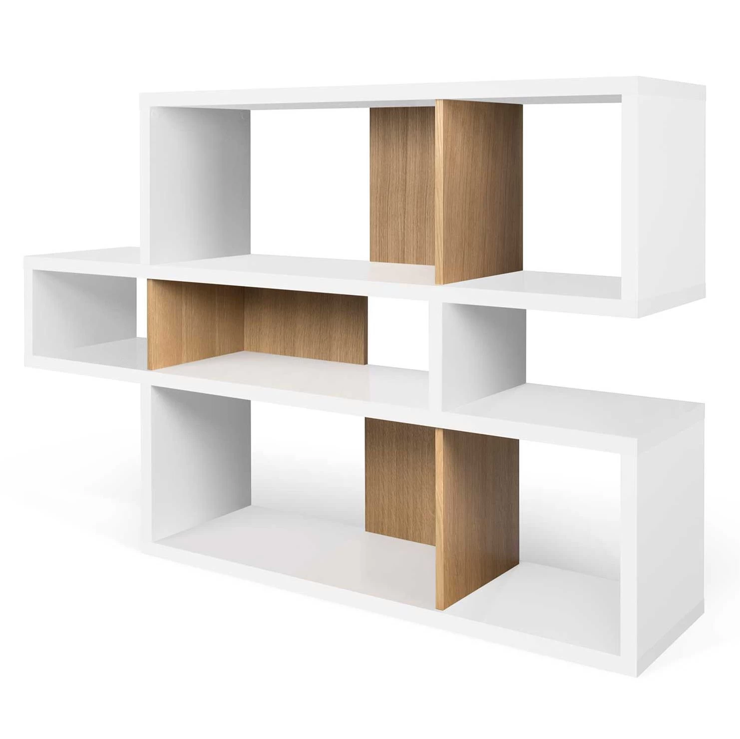 Boekenkast Lisbon 1 - Wit/eik 6 Boekenkast Lisbon 1 - Wit/eik - Afbeelding 6