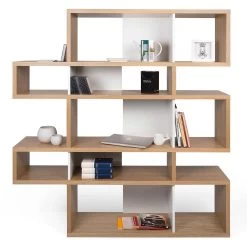 Boekenkast Lisbon 2 - Eik/wit 17 Boekenkast Lisbon 2 - Eik/wit -Collectie Woonkamermeubels 9500.319686 London 002 Oak Pure White Backs 1 d88d